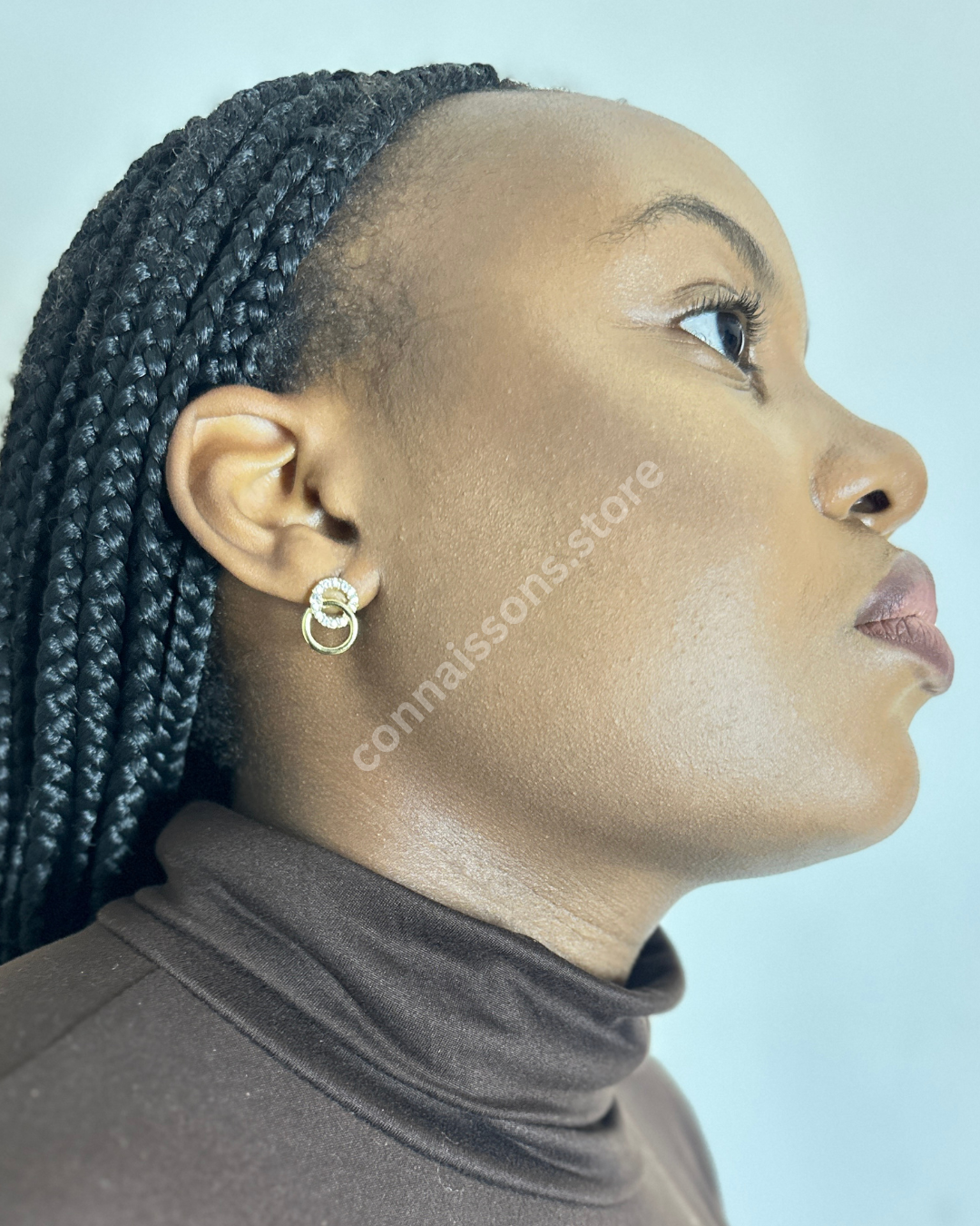 Connected Rings Earrings - Gold
