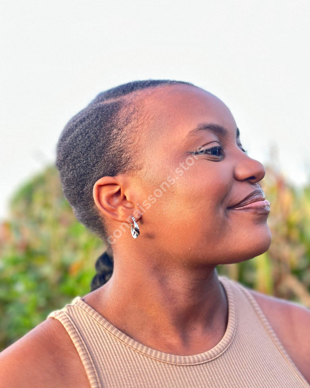 Inverted Harp Earrings - Silver
