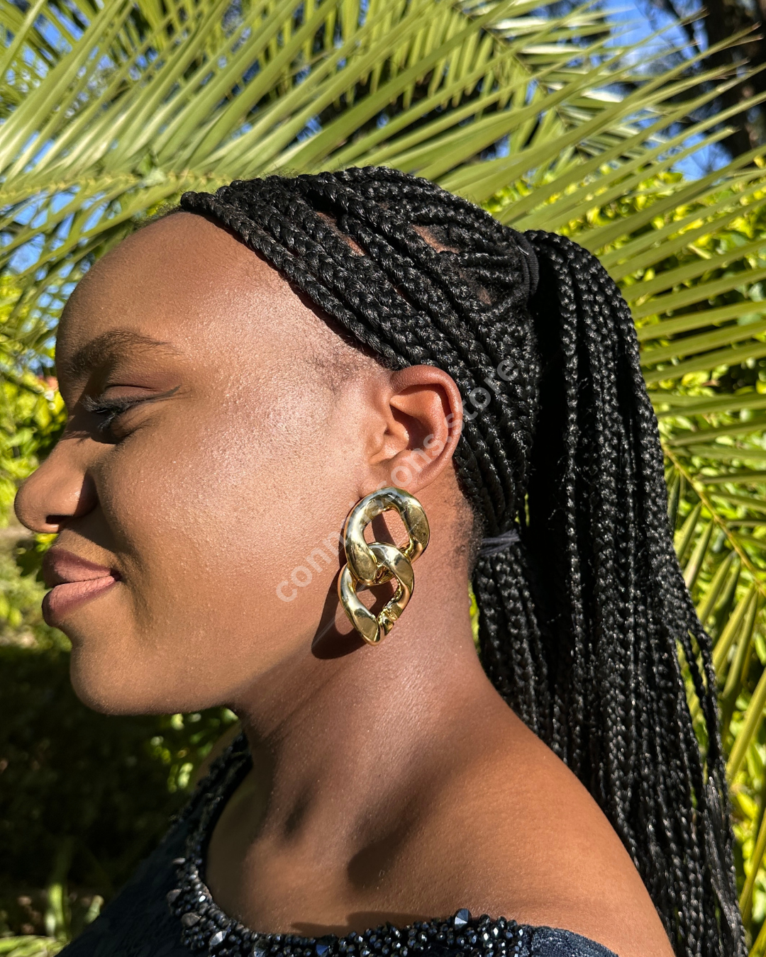 Linked Drop Earrings - Gold