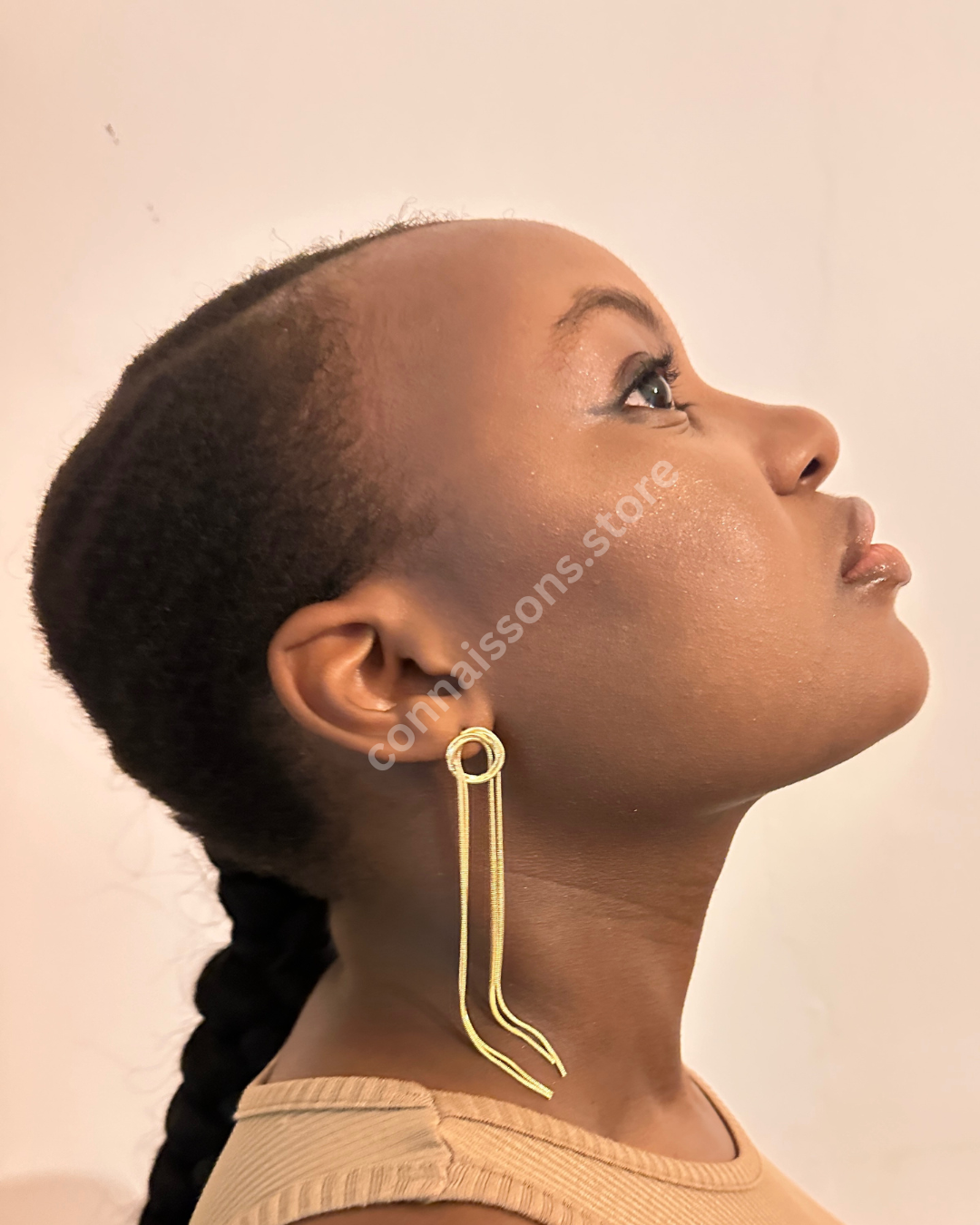 Looped Dangling Earrings - Gold