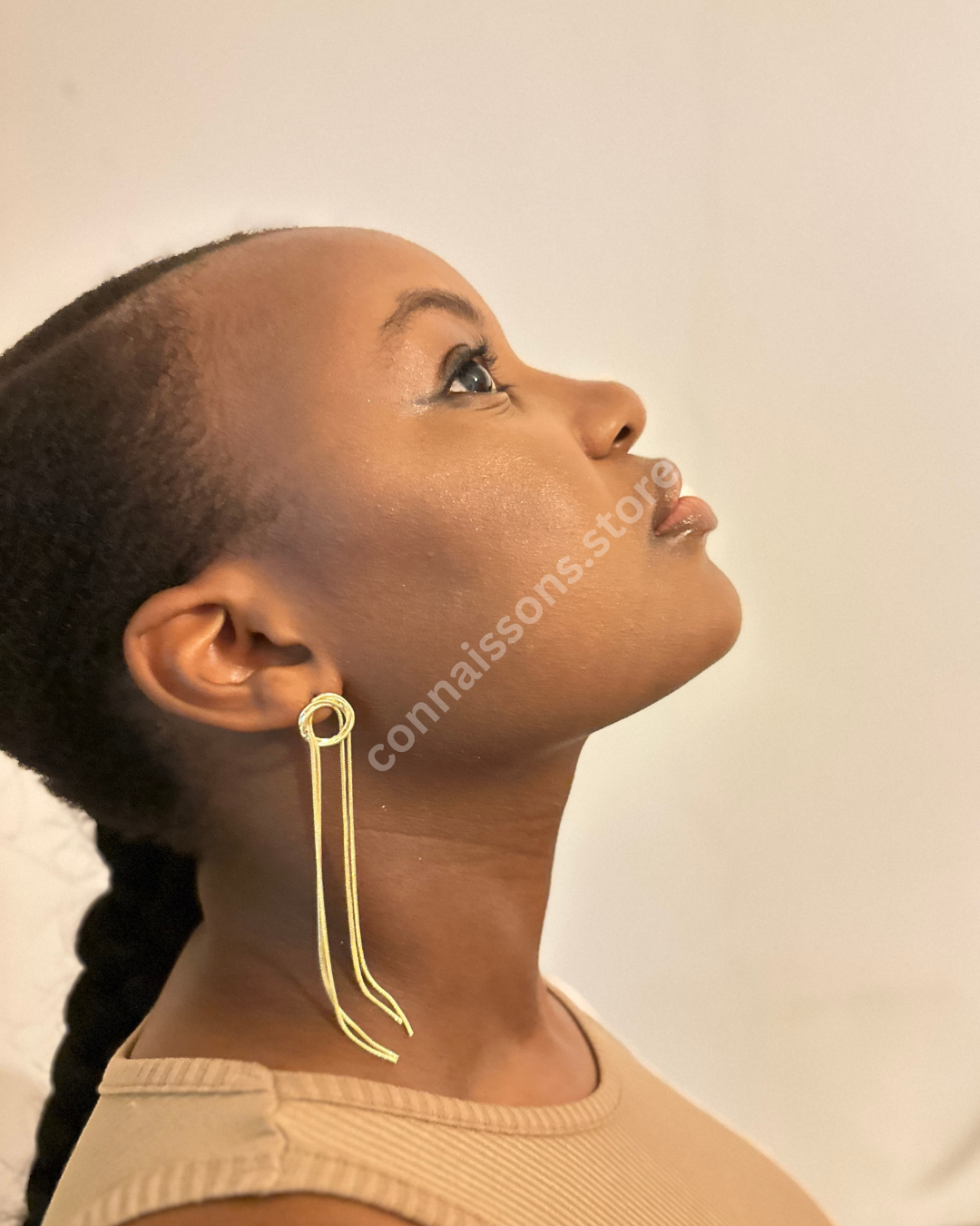 Looped Dangling Earrings - Gold