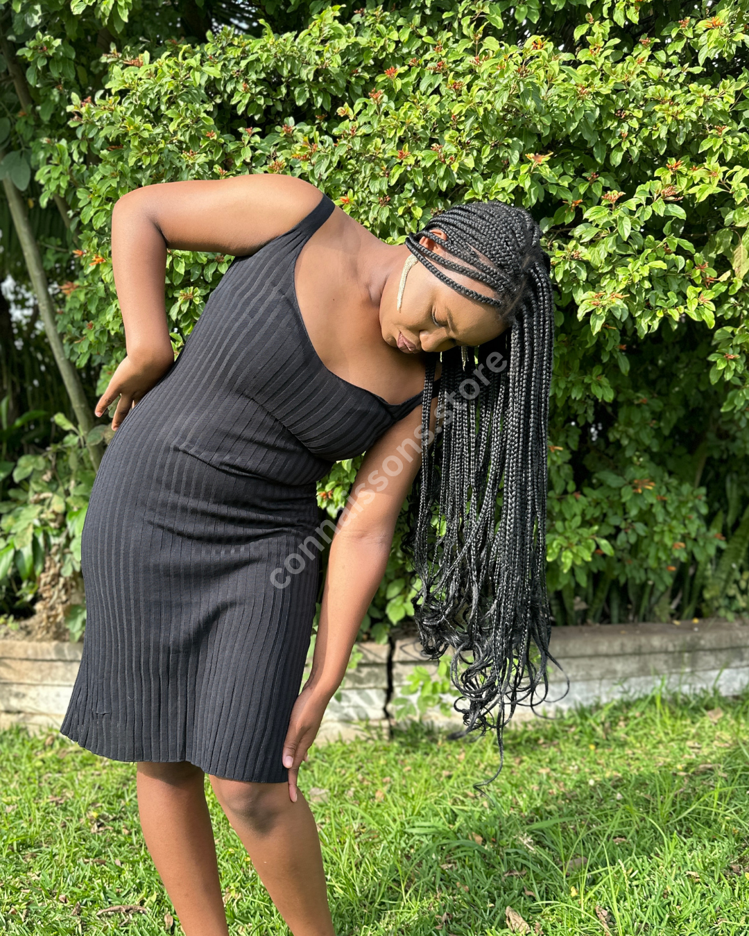 Ribbed Cami Dress - Black