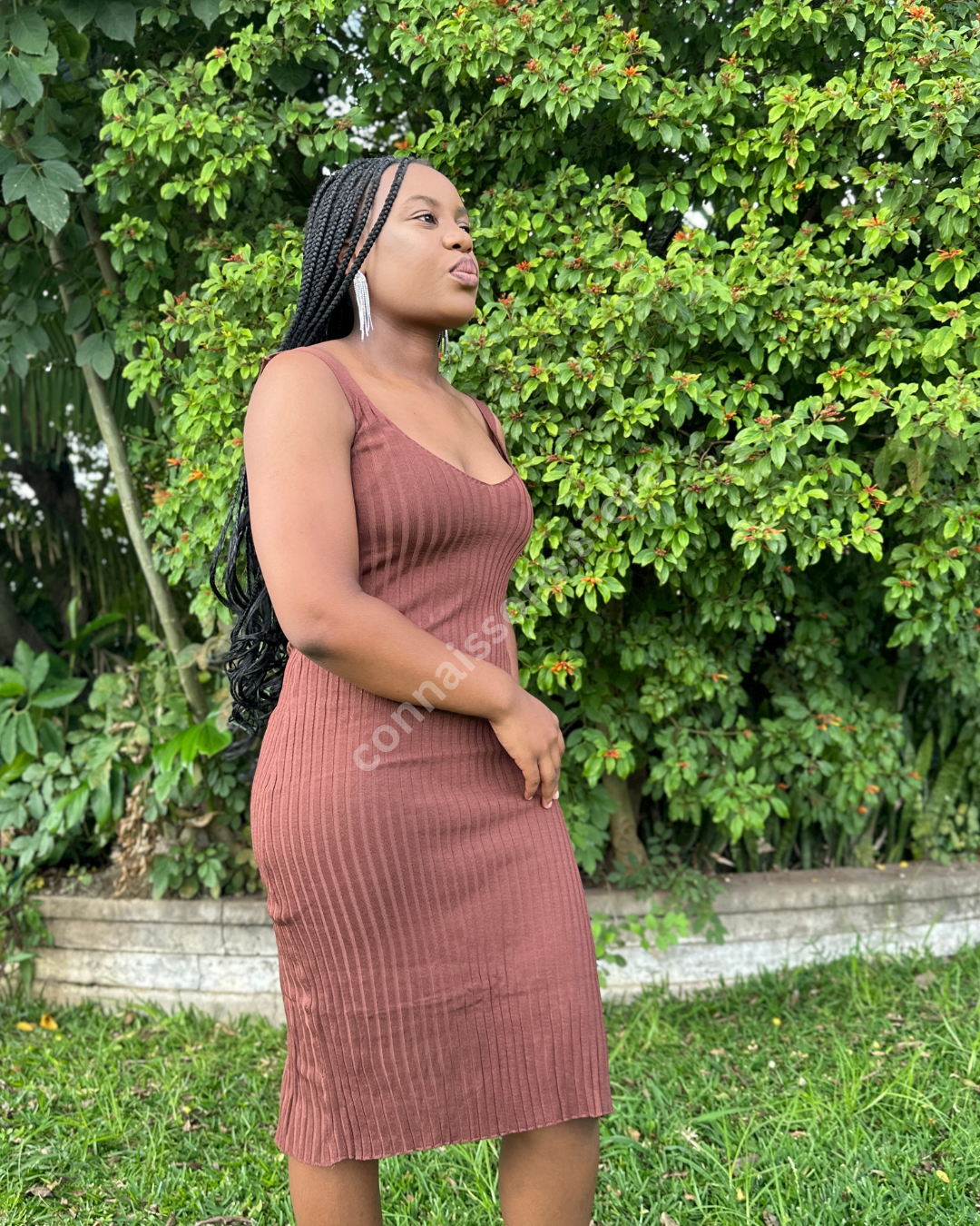 Ribbed Cami Dress - Brown