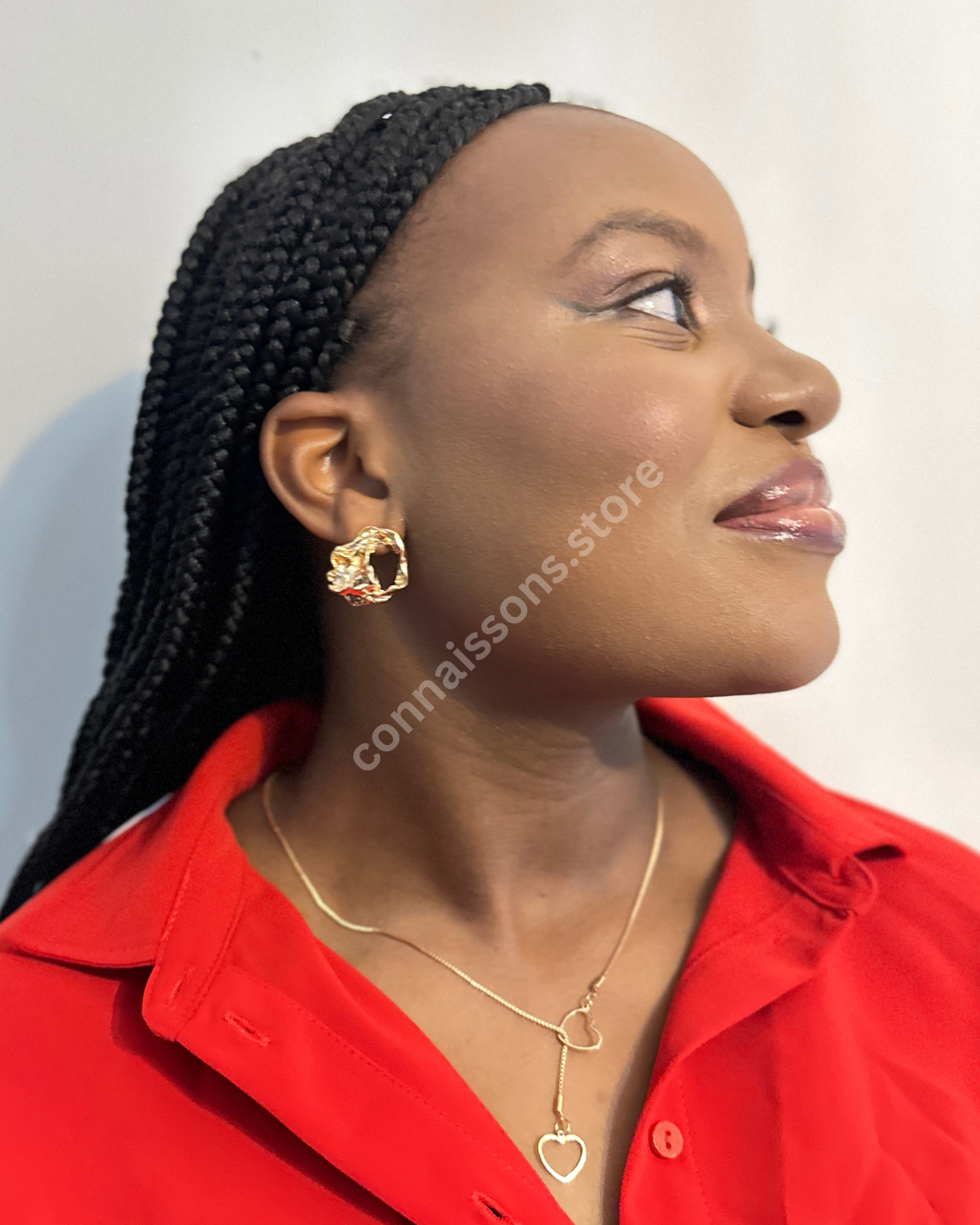Rumpled Oval Stud - Gold