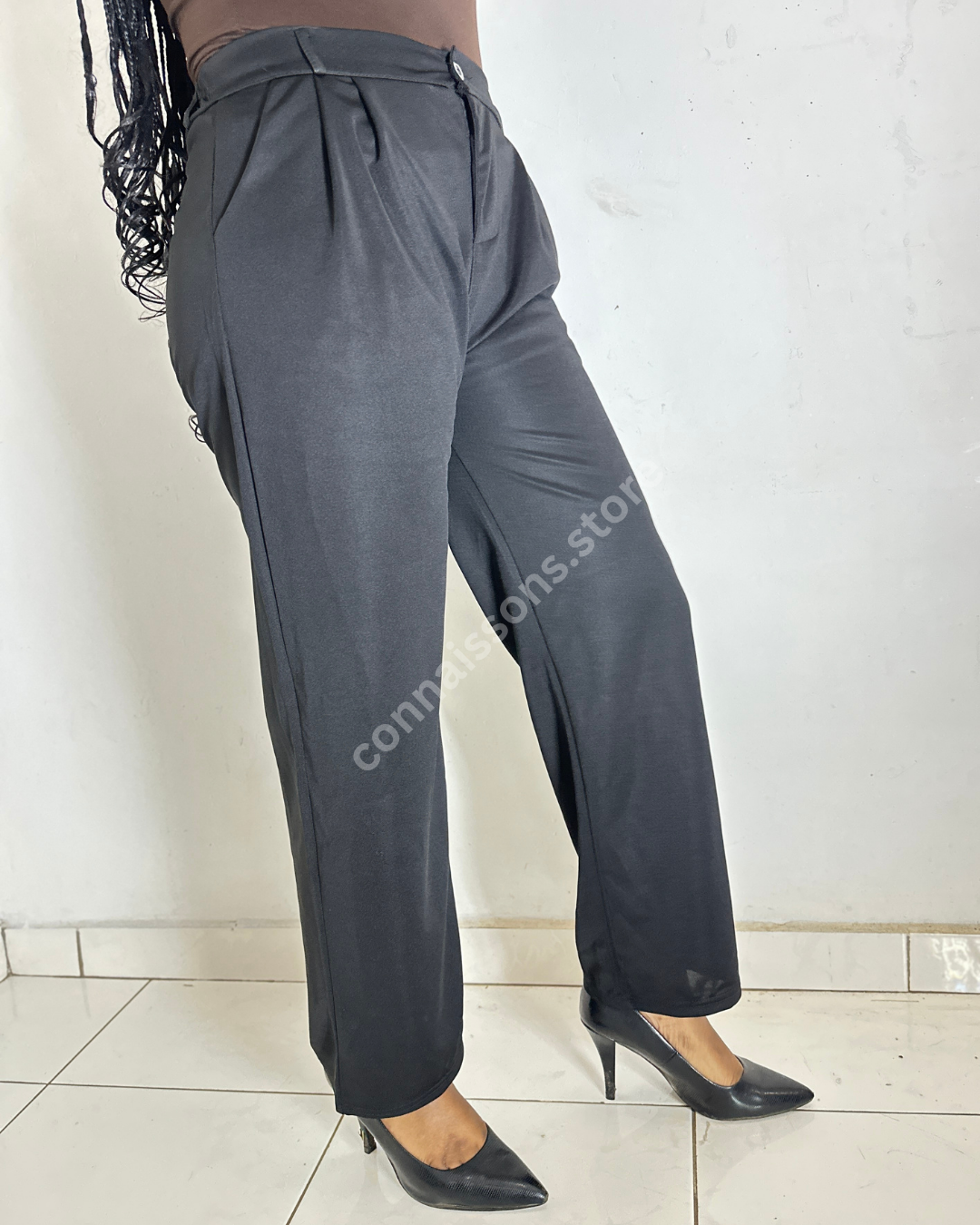 Lightweight Straight Leg Trousers - Black