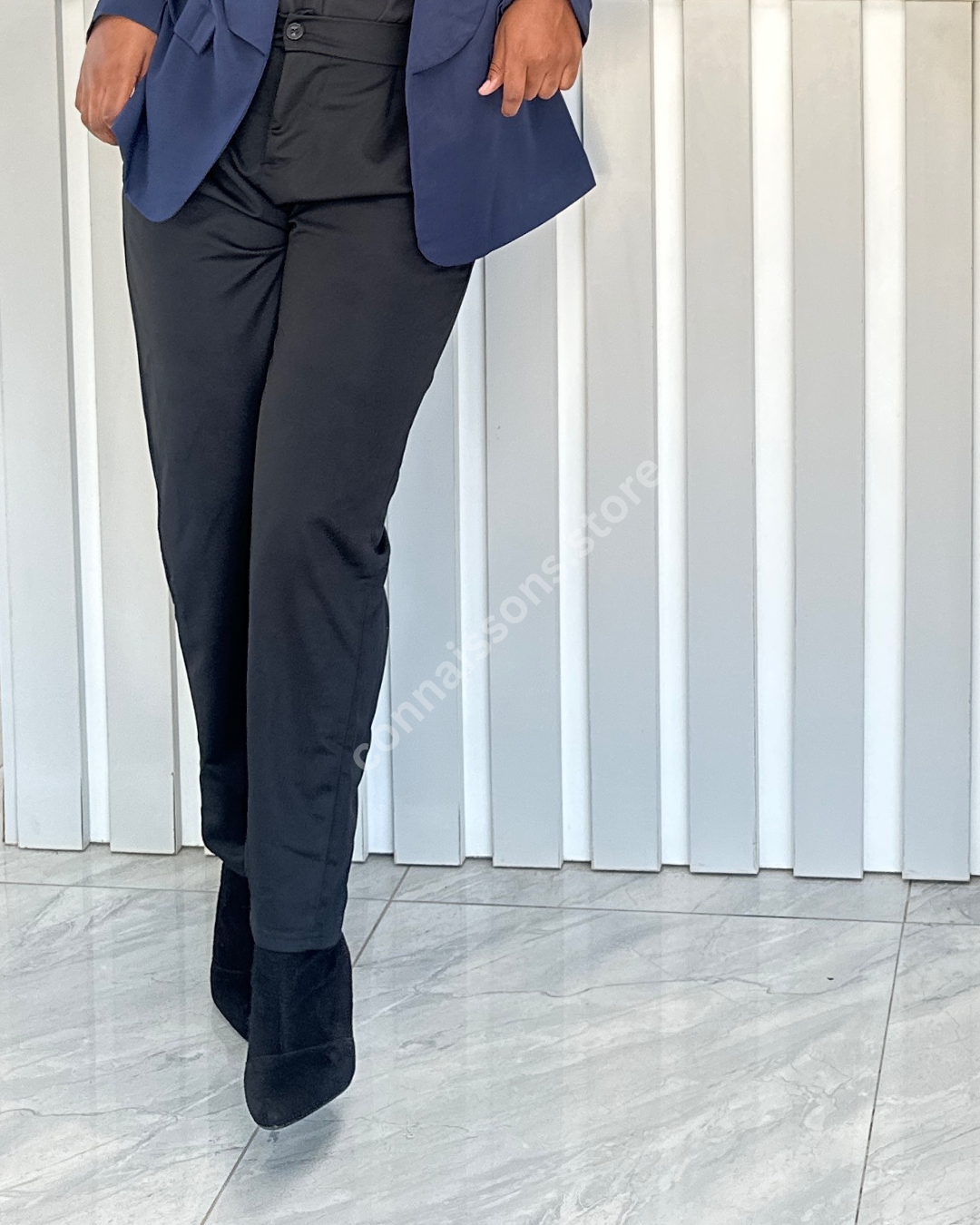 Lightweight Straight Leg Trousers - Black