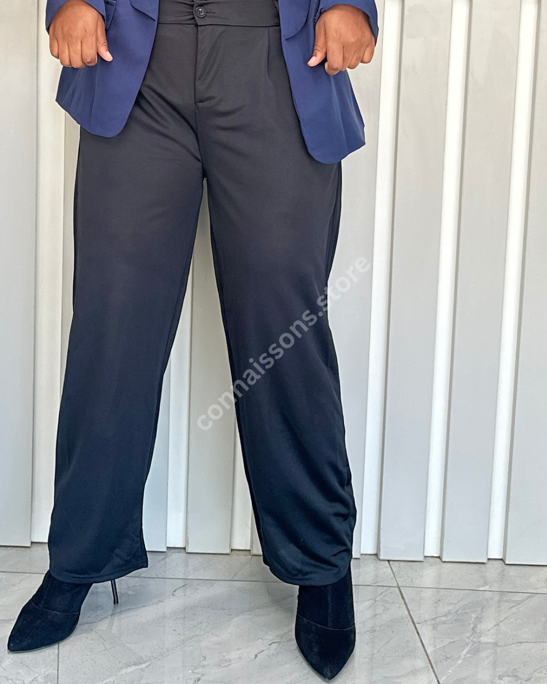 Lightweight Straight Leg Trousers - Black