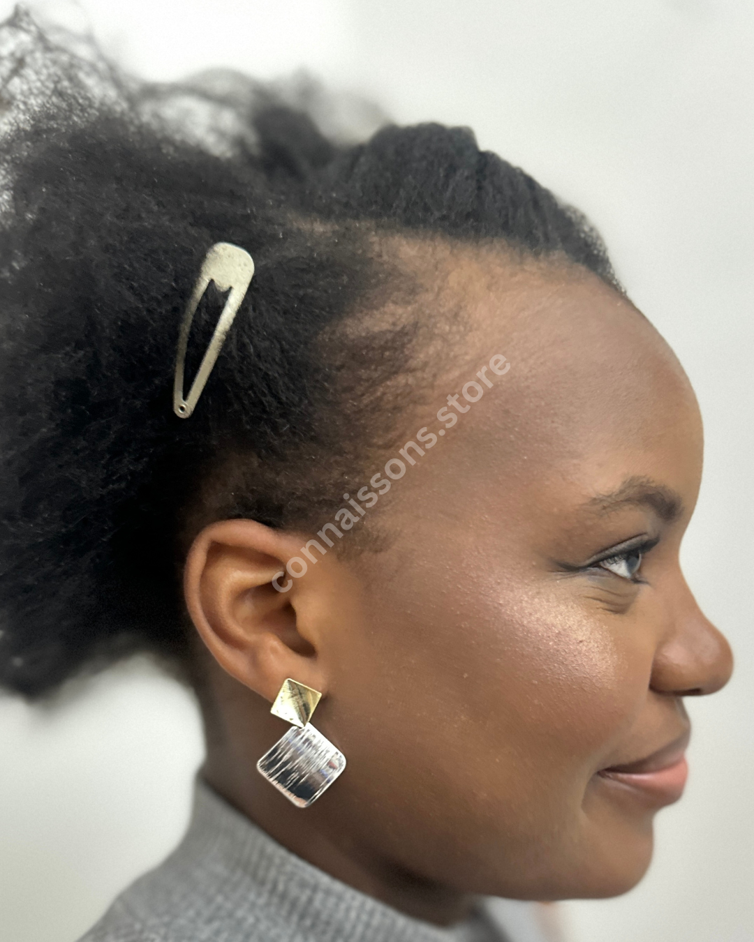 Metallic Tiled Collage Earrings - Gold/Silver