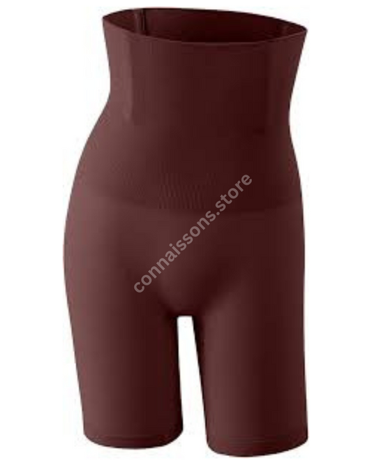 Snatched High-Waist Shapewear Tights - Chocolate