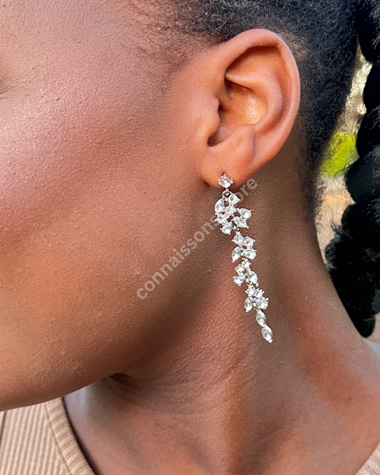 Autumn Waterfall Drop Earrings - Silver