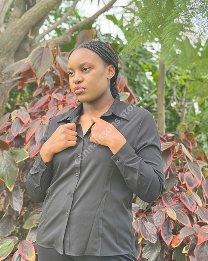 Basic Office Work Shirt - Black