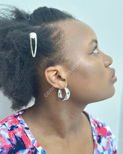 Classic Chunky Hoops - Silver