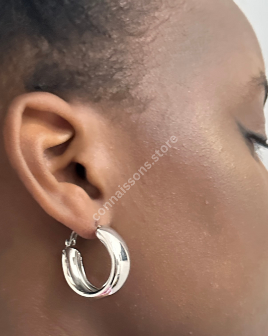 Classic Chunky Hoops - Silver