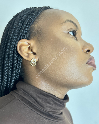 Connected Rings Earrings - Gold