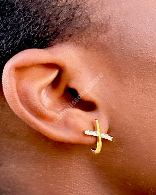 Cross it Out Earrings - Gold