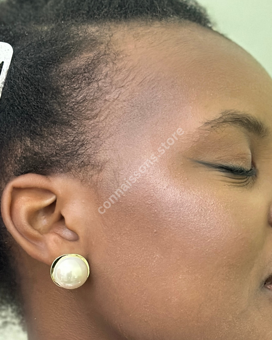 Elegant Pearl Studs - White