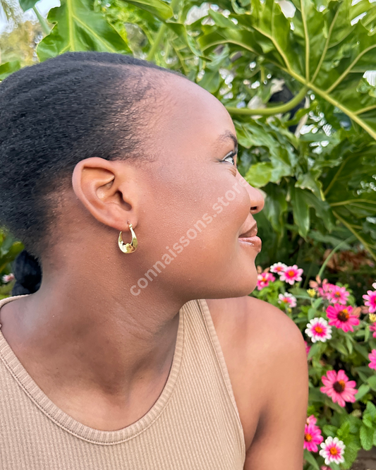 Inverted Harp Earrings - Gold