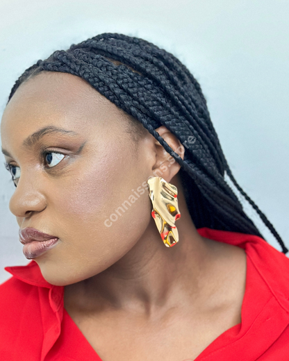 Jagged Bolt Earring - Gold