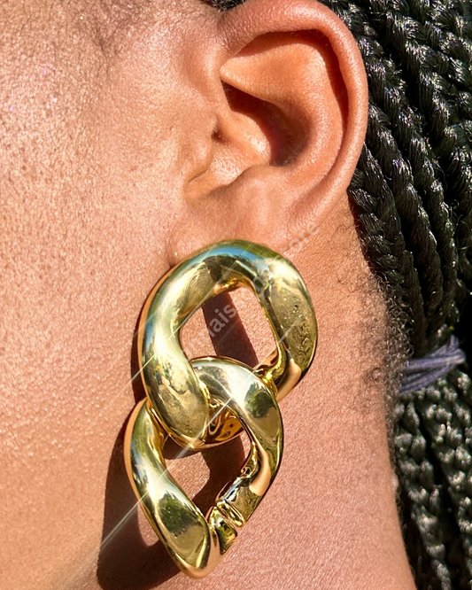 Linked Drop Earrings - Gold