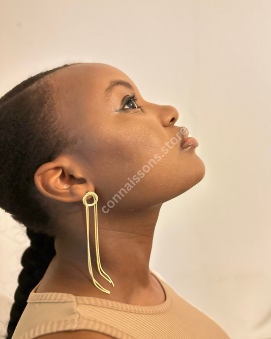 Looped Dangling Earrings - Gold