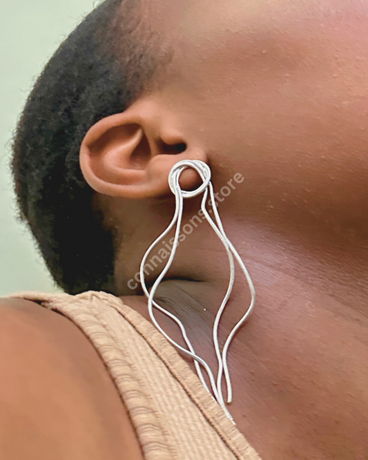 Looped Dangling Earrings - Silver