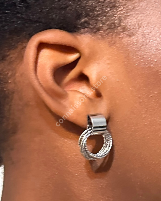Round Swirl Earrings - Silver