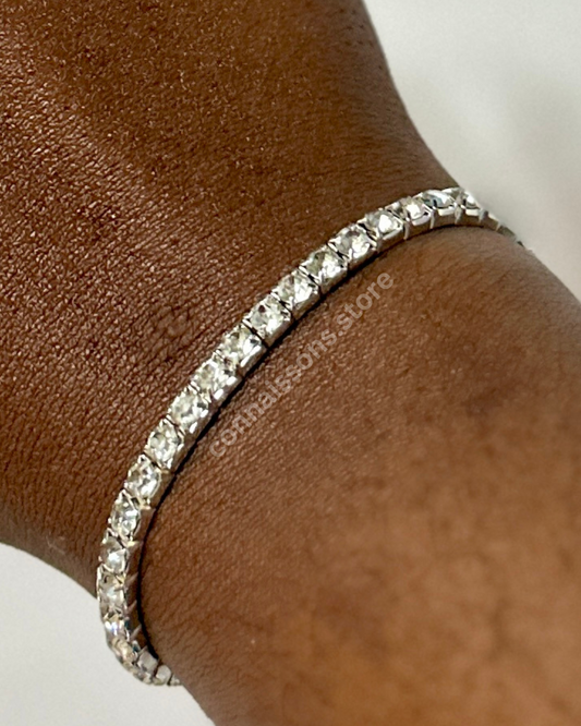 Single Strand Sparkle Bracelet - Silver