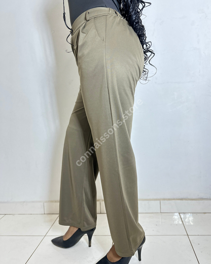 Lightweight Straight Leg Trousers - Olive