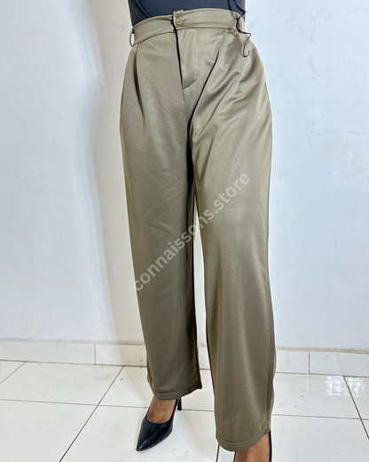 Lightweight Straight Leg Trousers - Olive