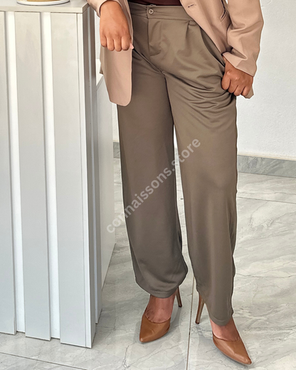 Lightweight Straight Leg Trousers - Olive