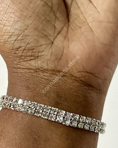 Twin Strand Sparkle Bracelet - Silver